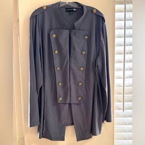 Antthony Double-Breasted VioletGray Trench Coat